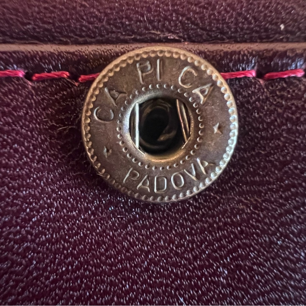GUCCI Vintage Burgundy Leather Envelope Wallet Clutch Gold Logo - Picture 7 of 15